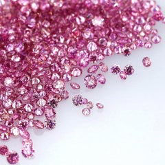 Natural Fancy Vivid Pink 0.002 ct to 0.08 ct Round cut Diamonds Parcel Melles