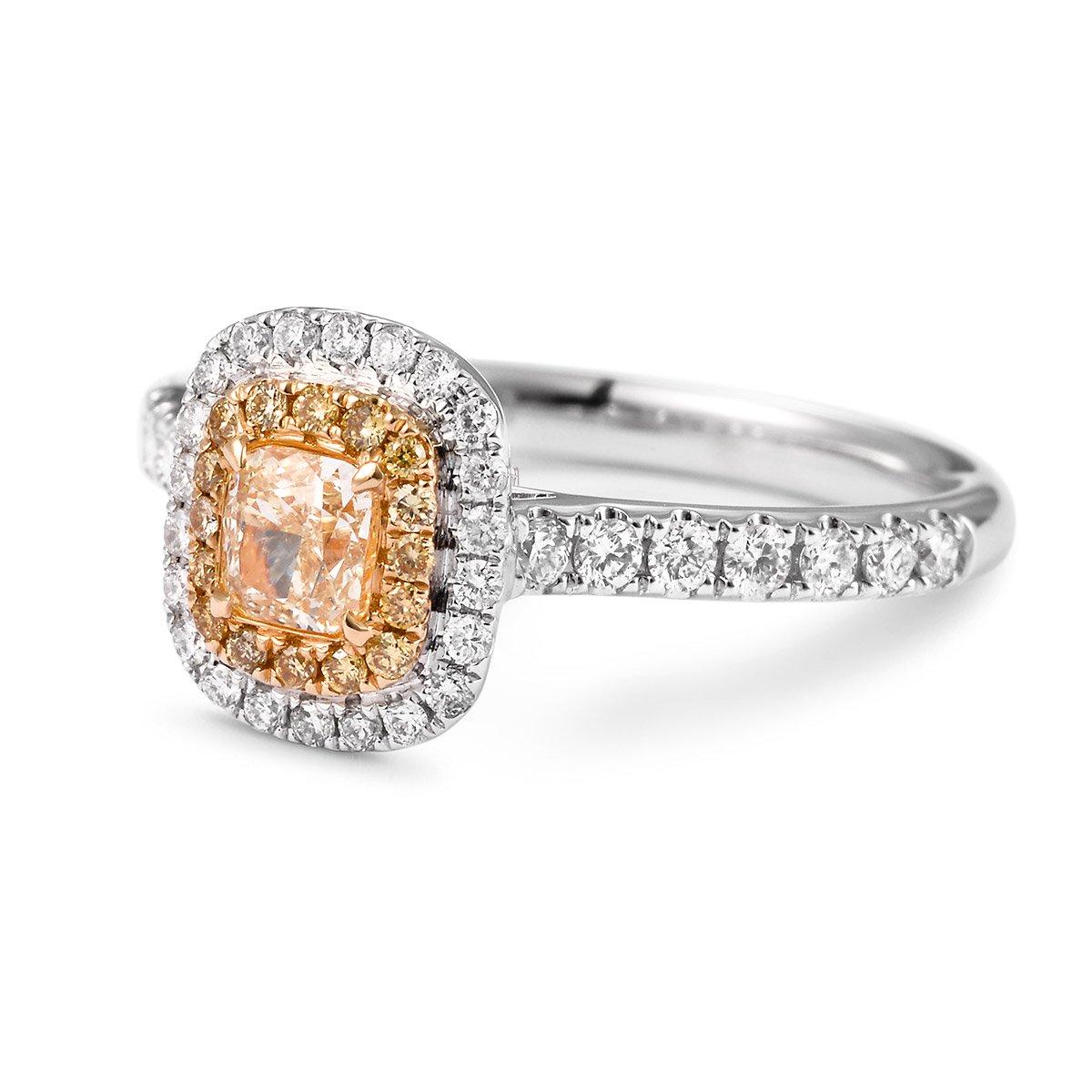 Natural Fancy Yellow Cushion Shape Diamond Engagement Fashion White Gold Ring In New Condition In London, GB