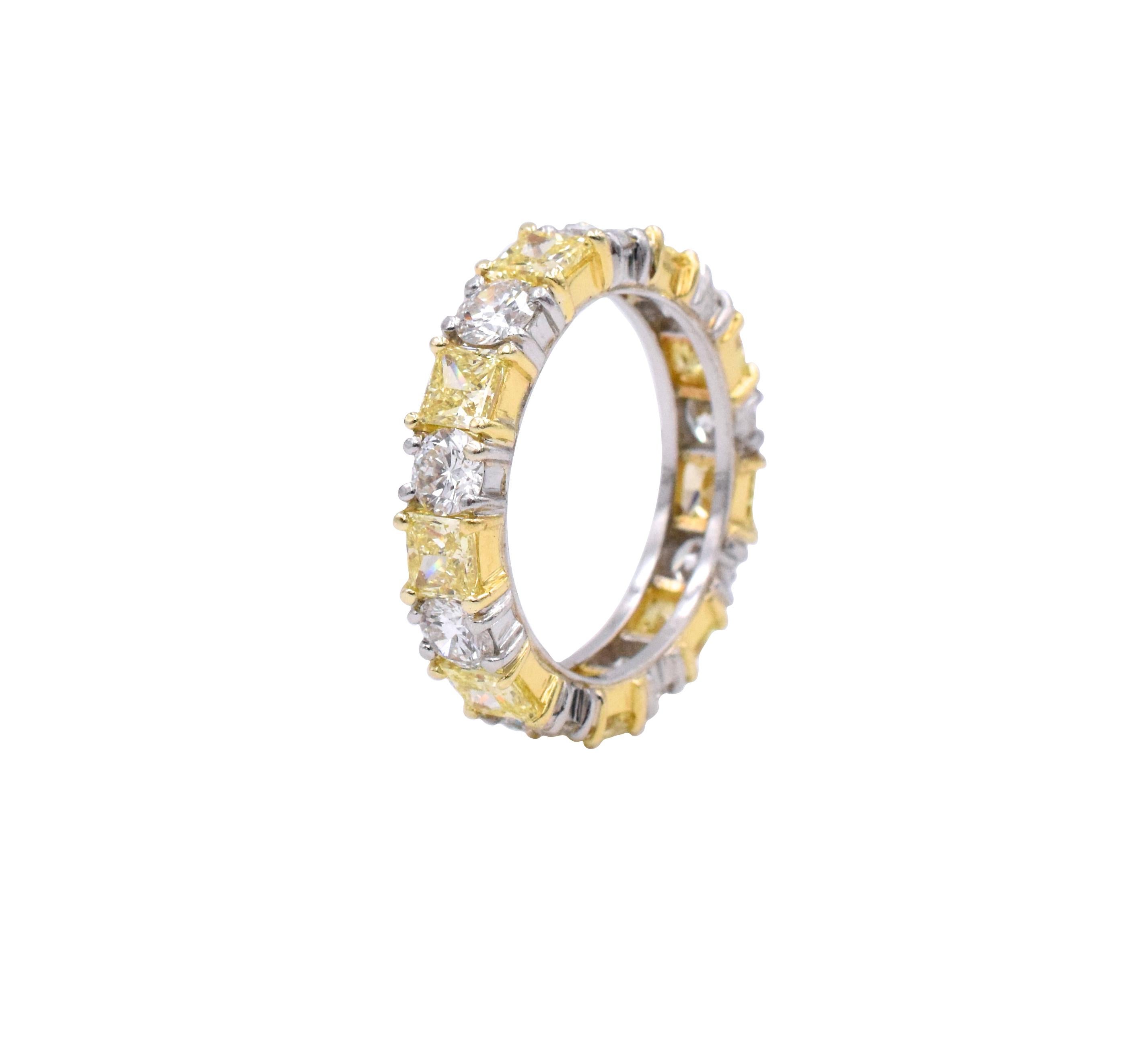 yellow diamonds wedding band