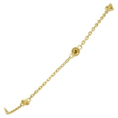 Natural Fancy Yellow Diamond Bezel Set Diamond by Yard Gold Bracelet Anklets