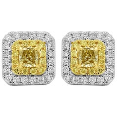 Natural Yellow Diamond Heart Earrings at 1stdibs