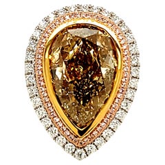 Natural Fancy Yellow Diamond Ring 16.33 Cts with Gia Cert