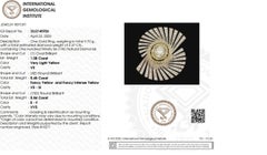 Bague en or massif 14K avec halo de diamant naturel jaune en forme de soleil (certifié)