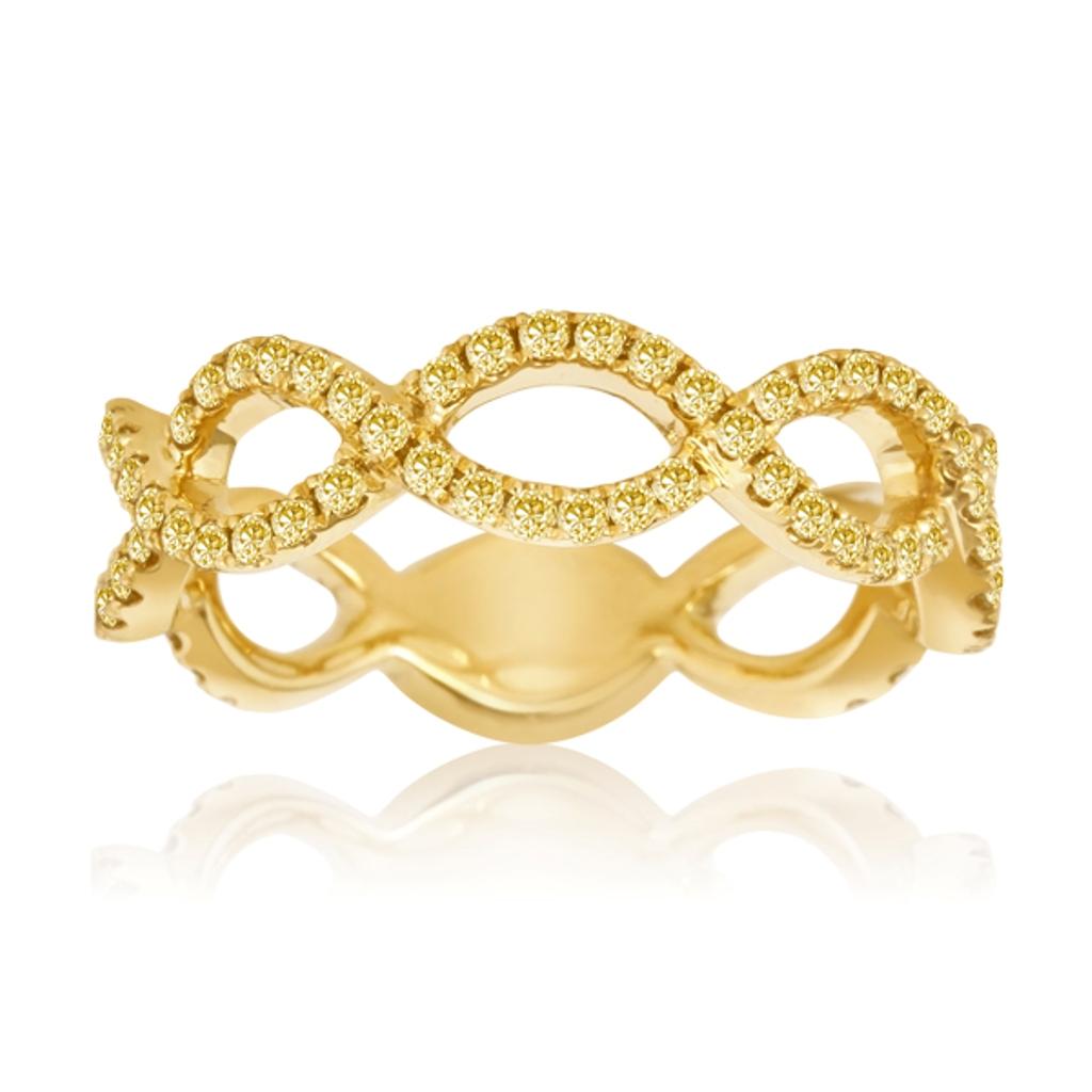 yellow gold twisted wedding band