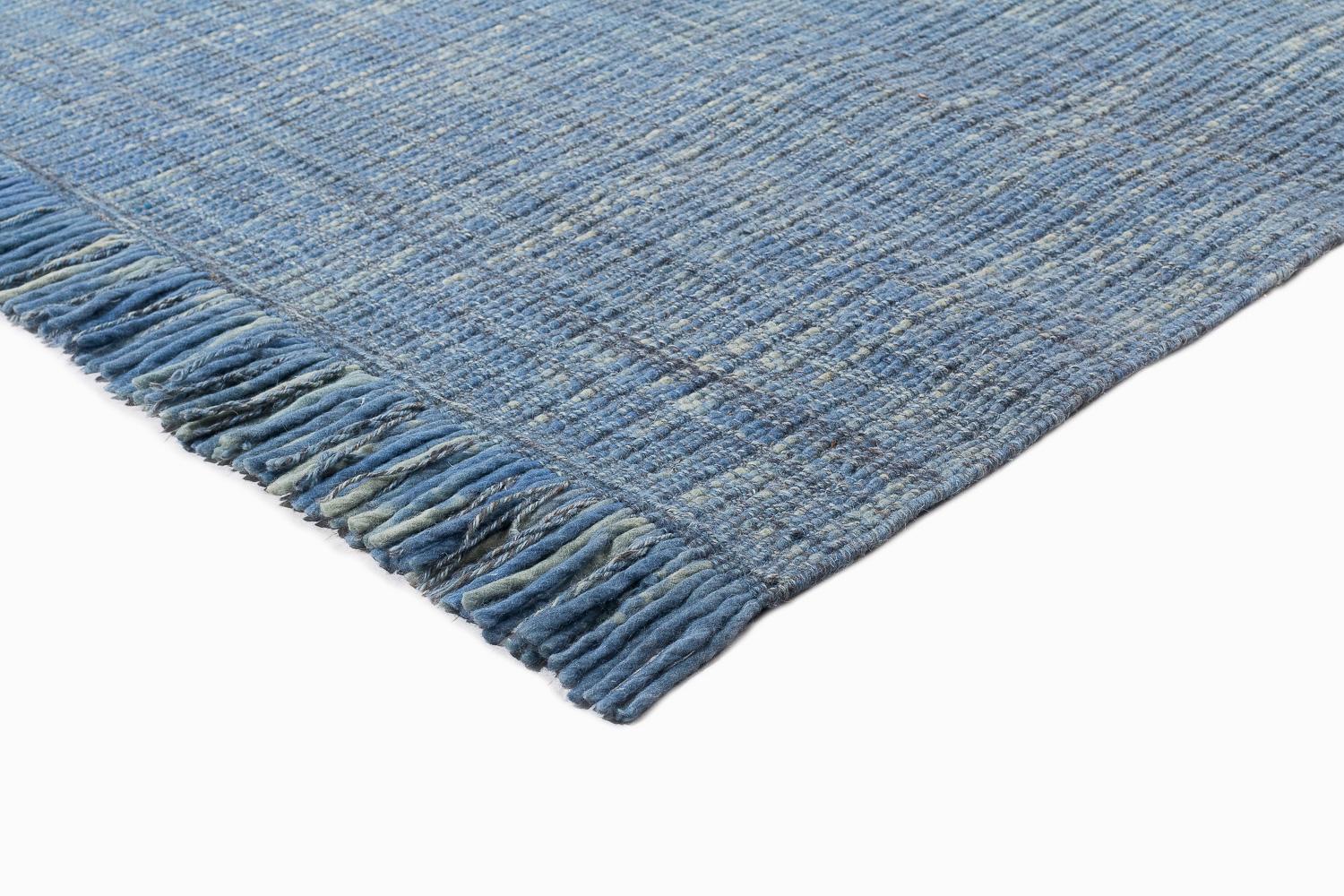 Natural Felted Wool High Desert Flat Weave Area Rug with Fringe by Joseph Carini In New Condition For Sale In New York, NY