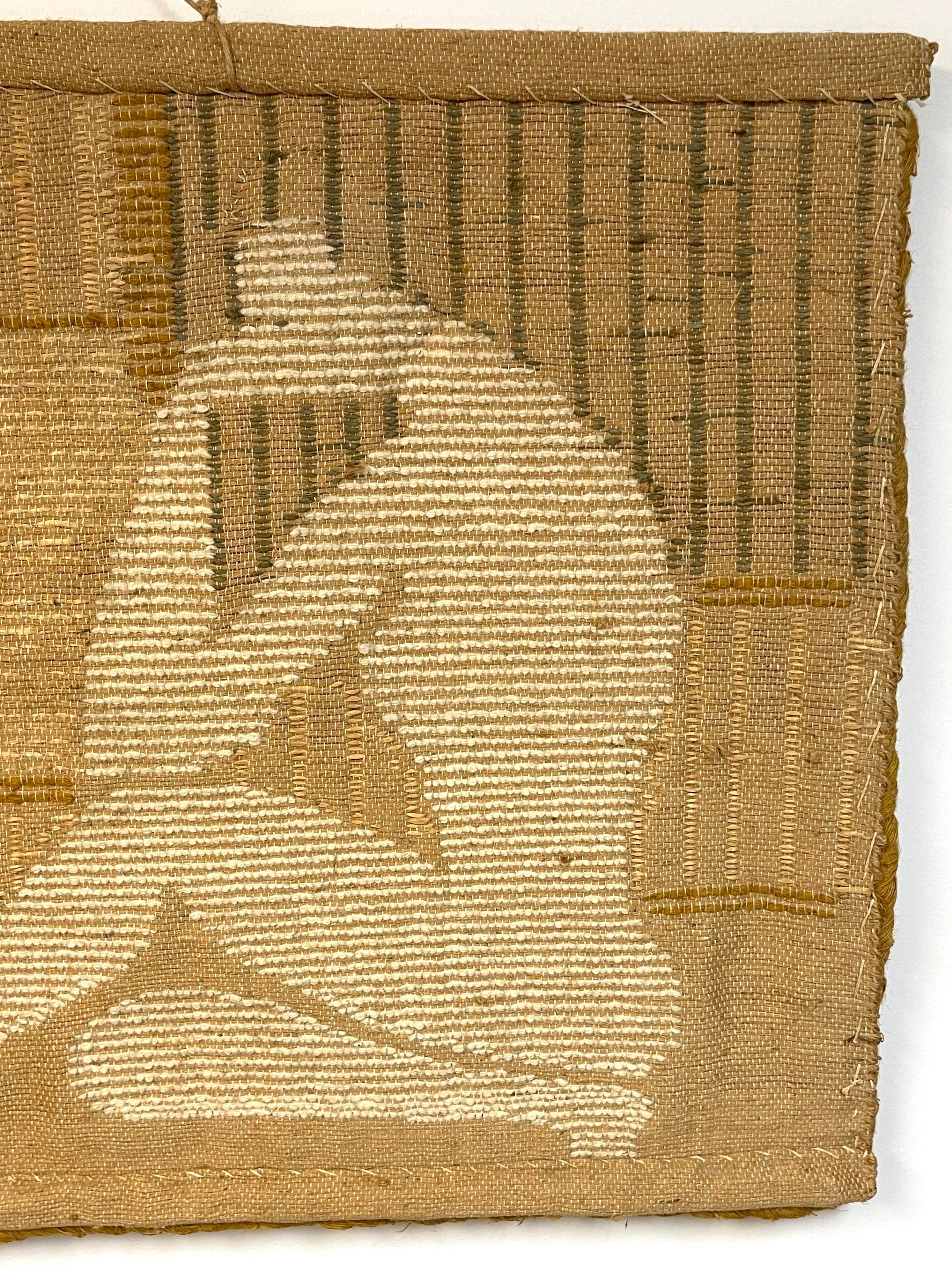 Natural Fiber Art Wall Tapestry 'Seated Nude' by Don Freedman, 1978 1
