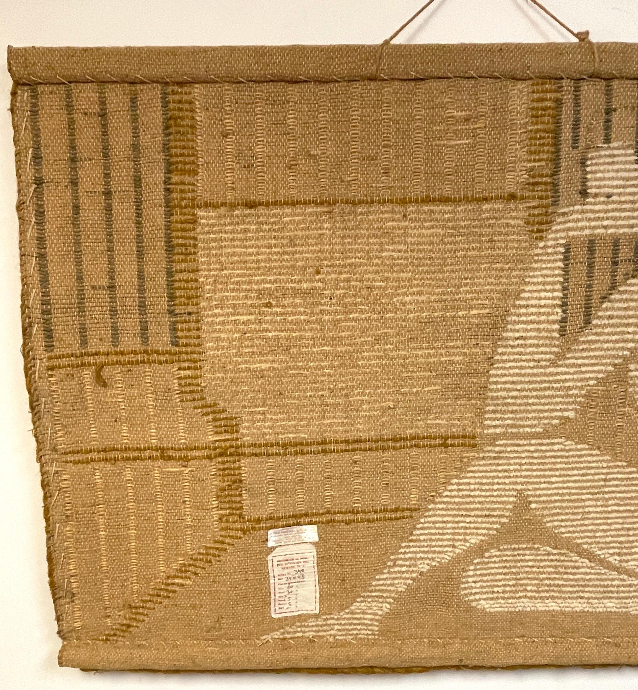 Natural Fiber Art Wall Tapestry 'Seated Nude' by Don Freedman, 1978 2