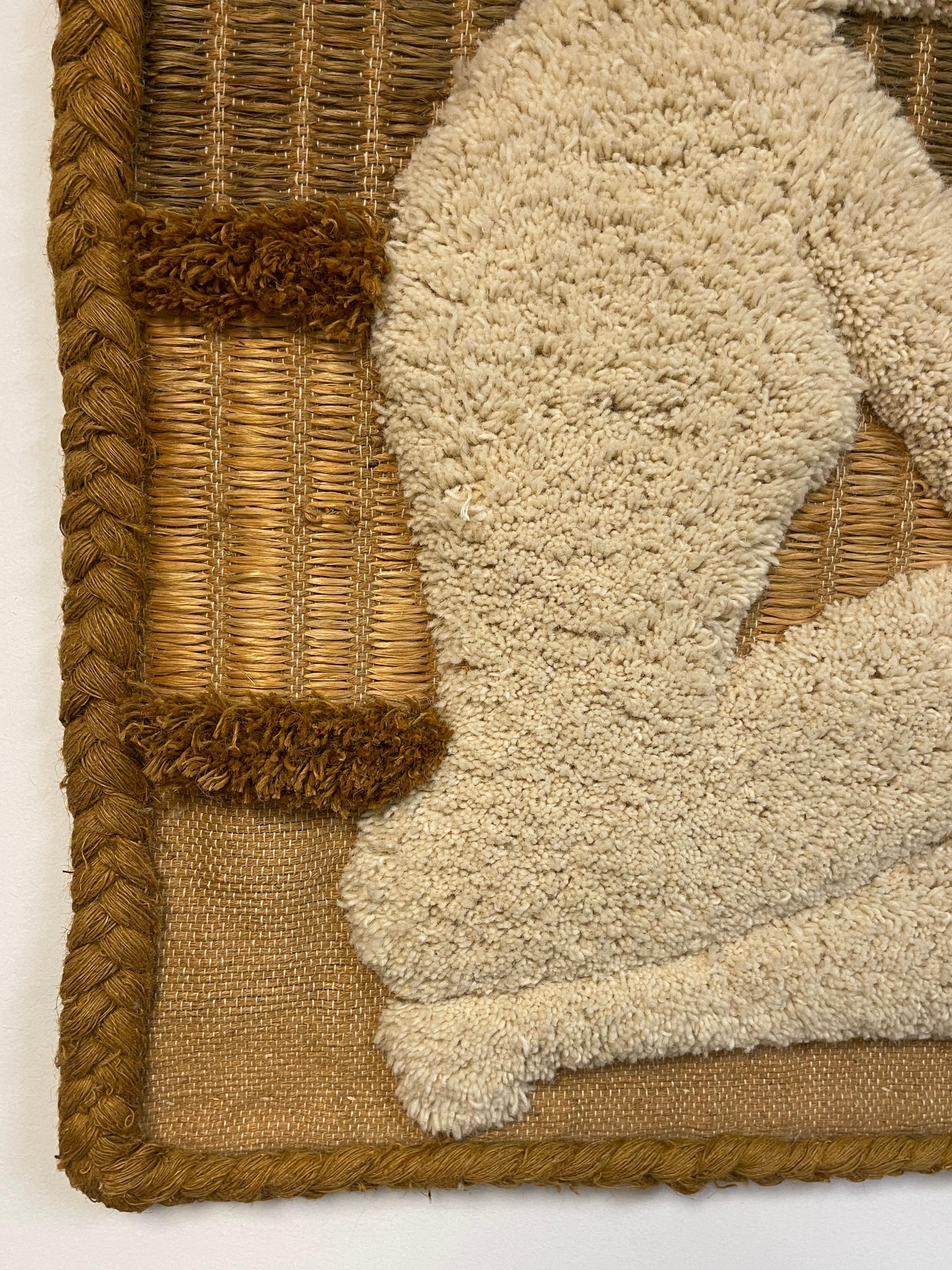 20th Century Natural Fiber Art Wall Tapestry 'Seated Nude' by Don Freedman, 1978