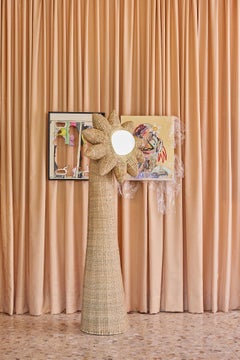 Lámpara Kuni de fibra natural