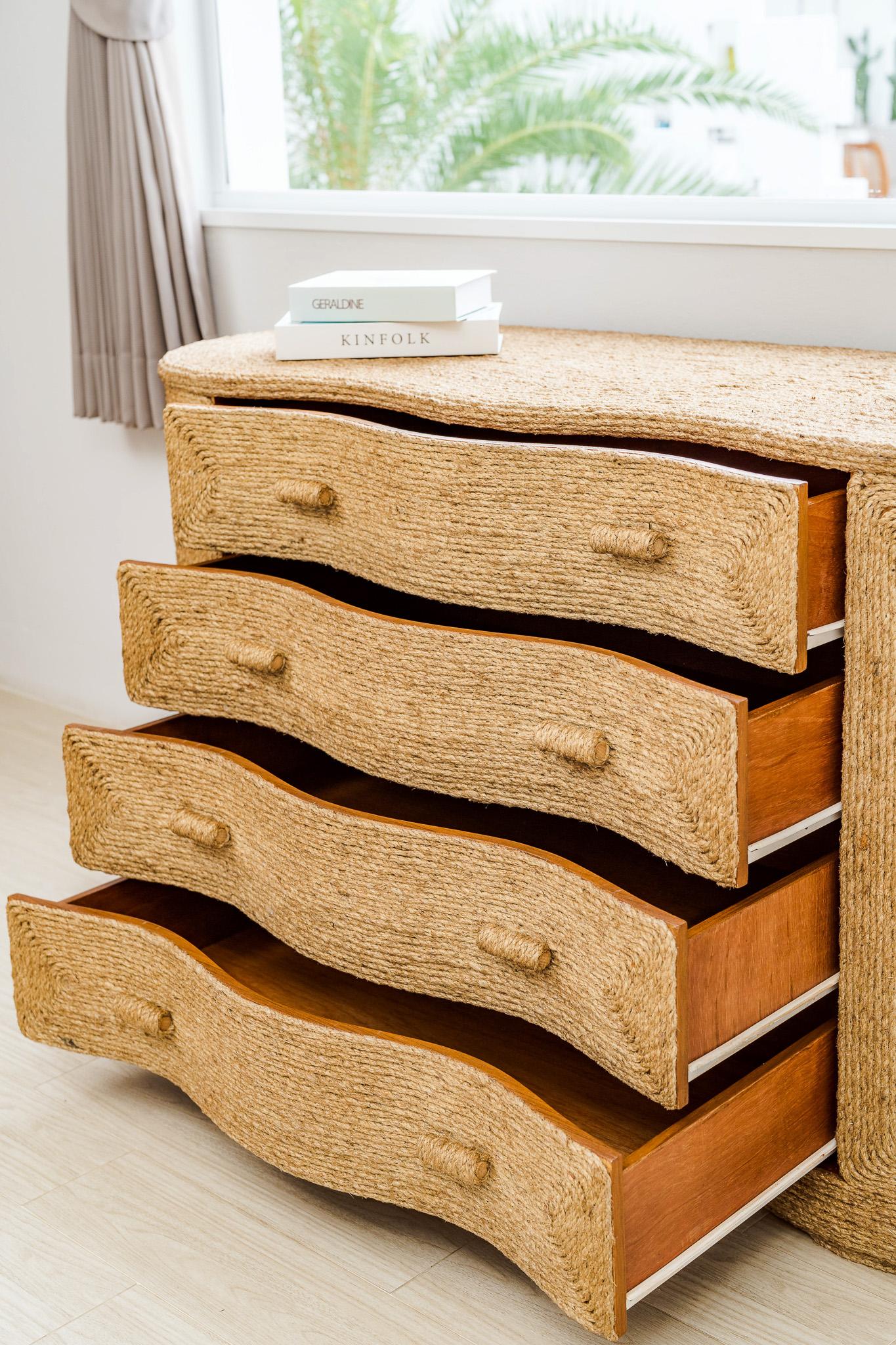 Natural fiber rope chest of drawers  For Sale 3