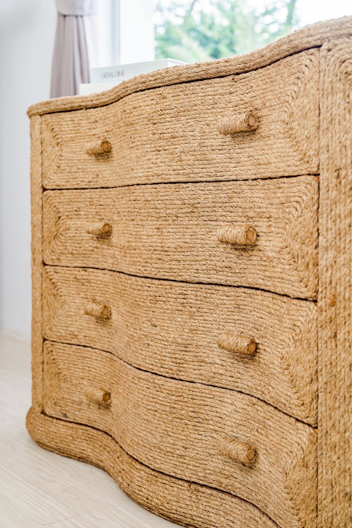 Natural fiber rope chest of drawers  For Sale 4