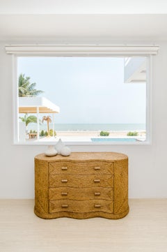 Natural fiber rope chest of drawers