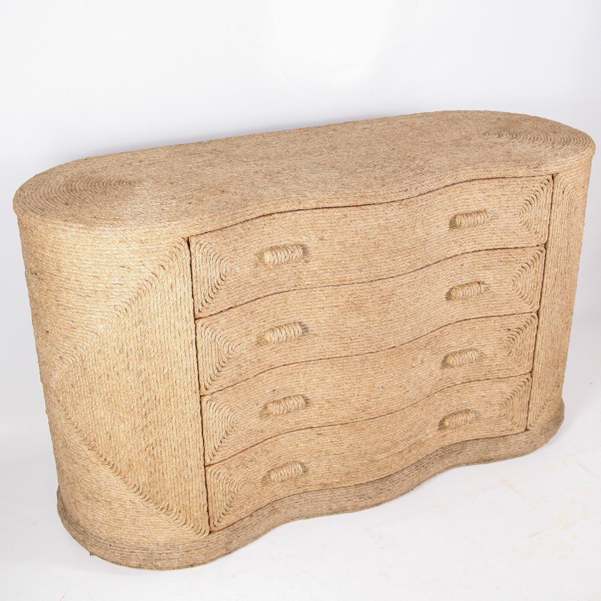 French Natural fiber rope chest of drawers  For Sale