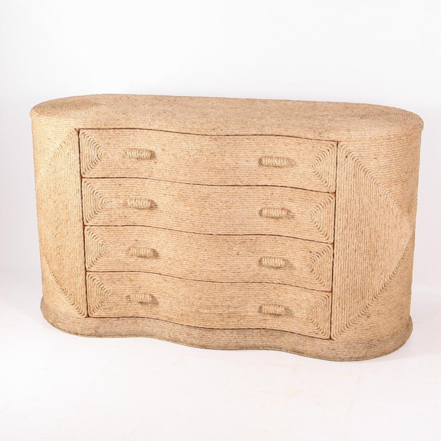 20th Century Natural fiber rope chest of drawers  For Sale