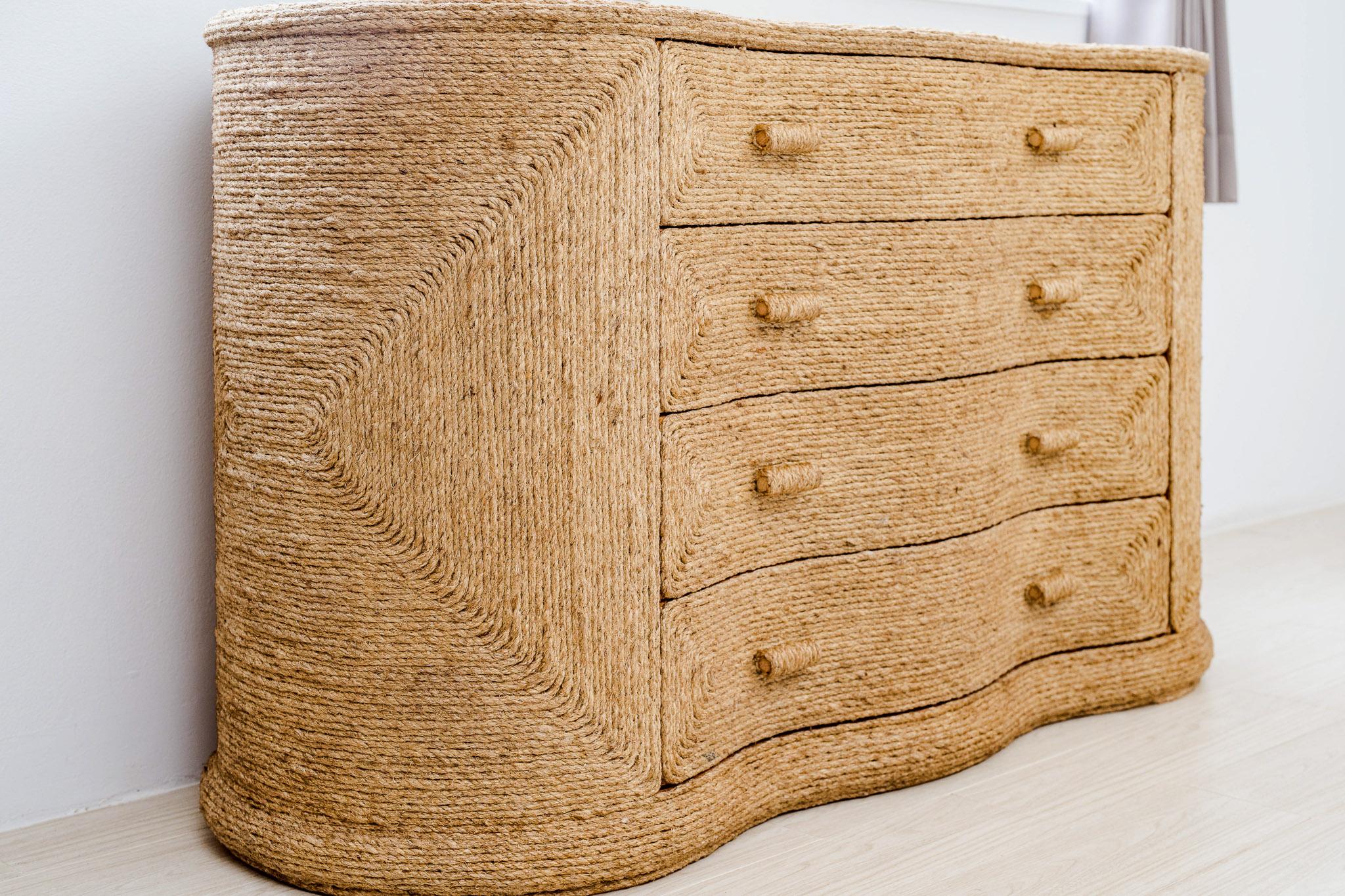 Natural fiber rope chest of drawers  For Sale 1