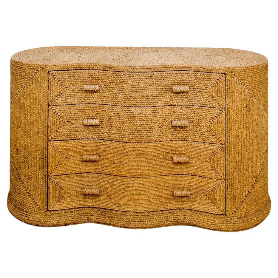 Natural fiber rope chest of drawers  For Sale