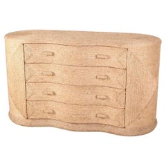 Natural fiber rope chest of drawers