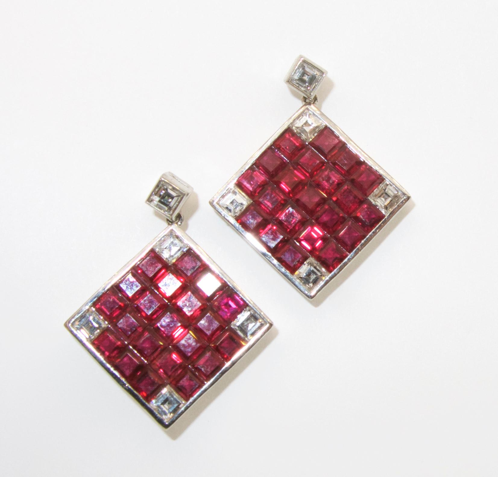 Natural Fine Ruby and Diamond Earrings (Zeitgenössisch)