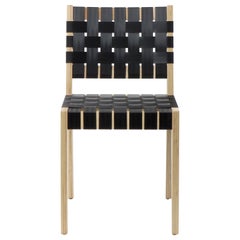 Natural Finish Maple Side Chair with Black Woven Seat & Back by Peter Danko