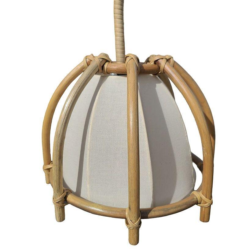 Rattan Applique moderna in rattan con paralume a scheletro, finitura naturale, coppia in vendita