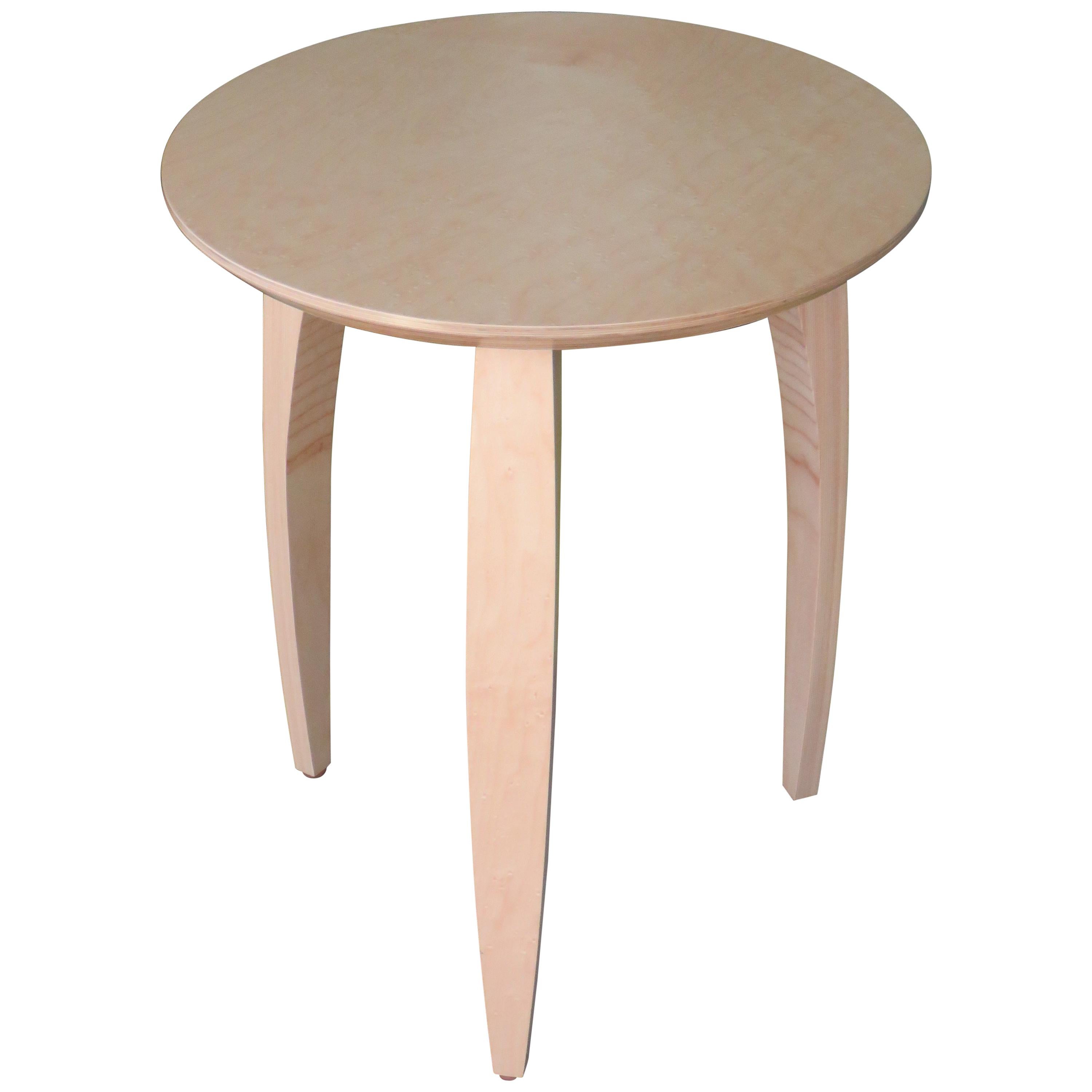 Natural Finish Maple Modern Side Table. Made in USA by Peter Danko For Sale