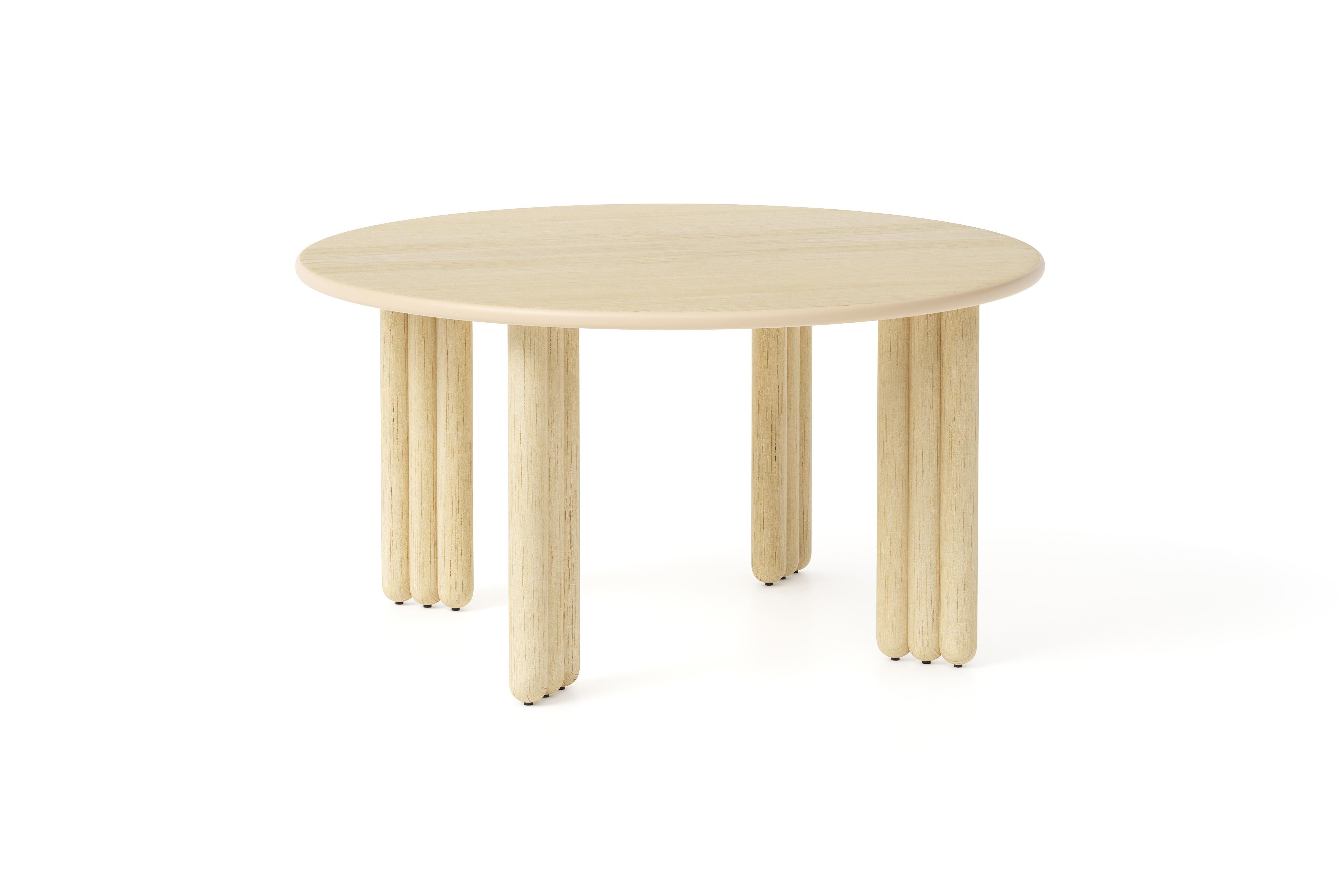 Natural Flock Dining Table by NOOM
Dimensions: D 180 x H 75 cm 
Materials: Ashwood, metal.

The Flock dining table is the latest addition to NOOM's Flock collection. With its simple, practical, and elegant design, the Flock table celebrates