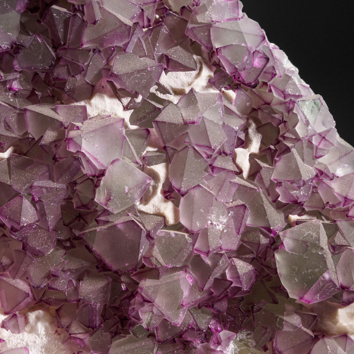 Fluorite over Quartz from De'an Mine, Wushan, Jiangxi Province, China.

From De'an Mine, Wushan, Jiangxi Province, China


Deep purple Green transparent fluorite crystals with a few pale-purple transparent purple fluorite crystals on white