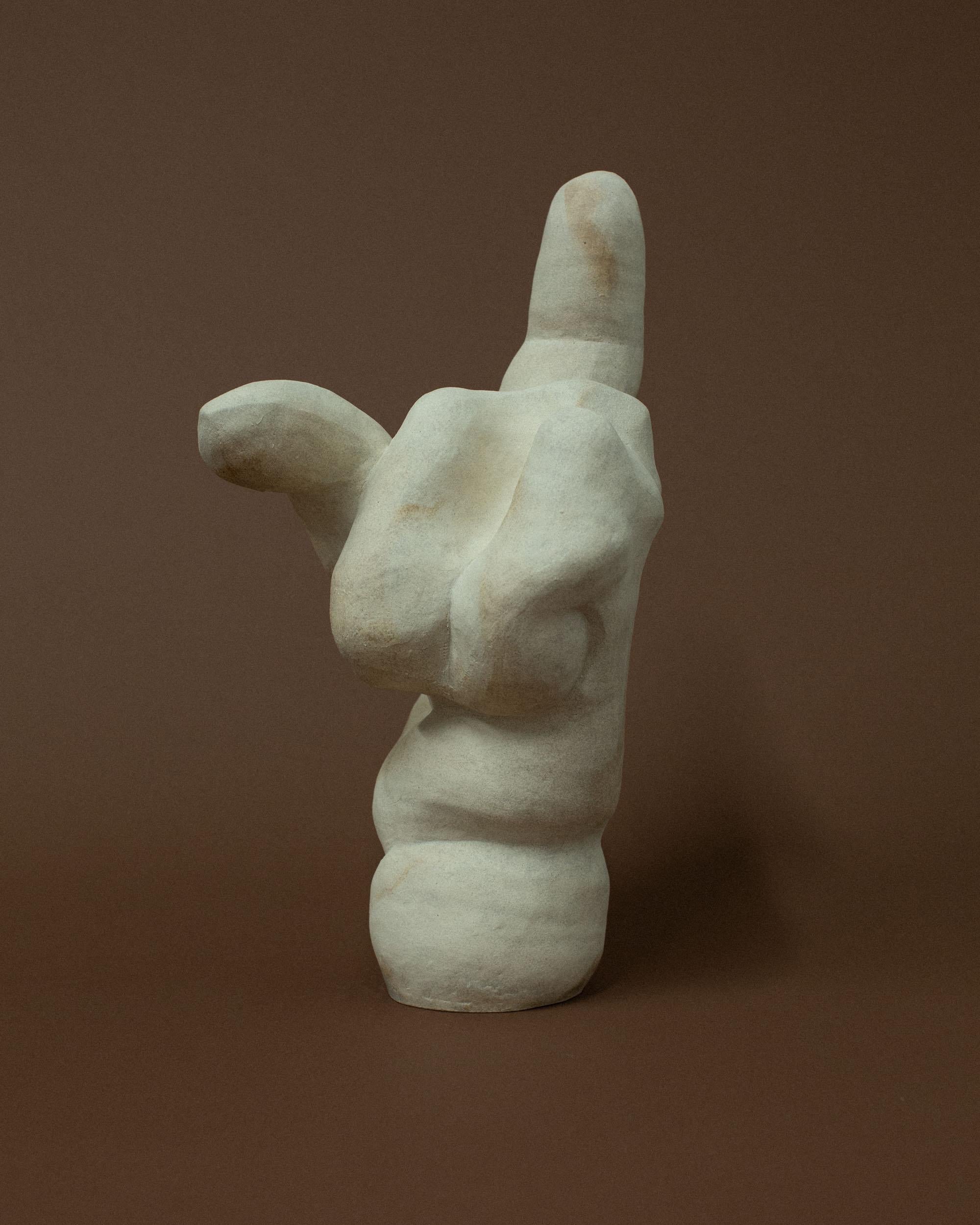 Post-Modern Natural Folding Hand Sculpture by Common Body For Sale
