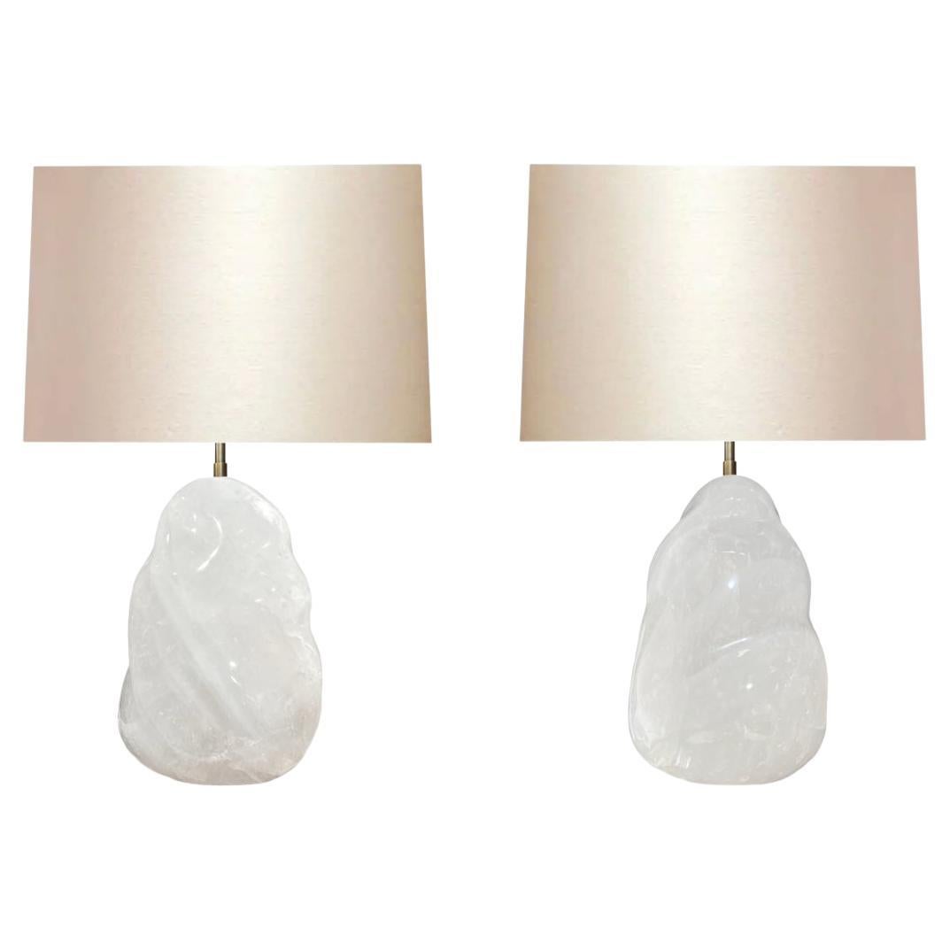 Natural Form Rock Crystal Lamps by Phoenix  For Sale