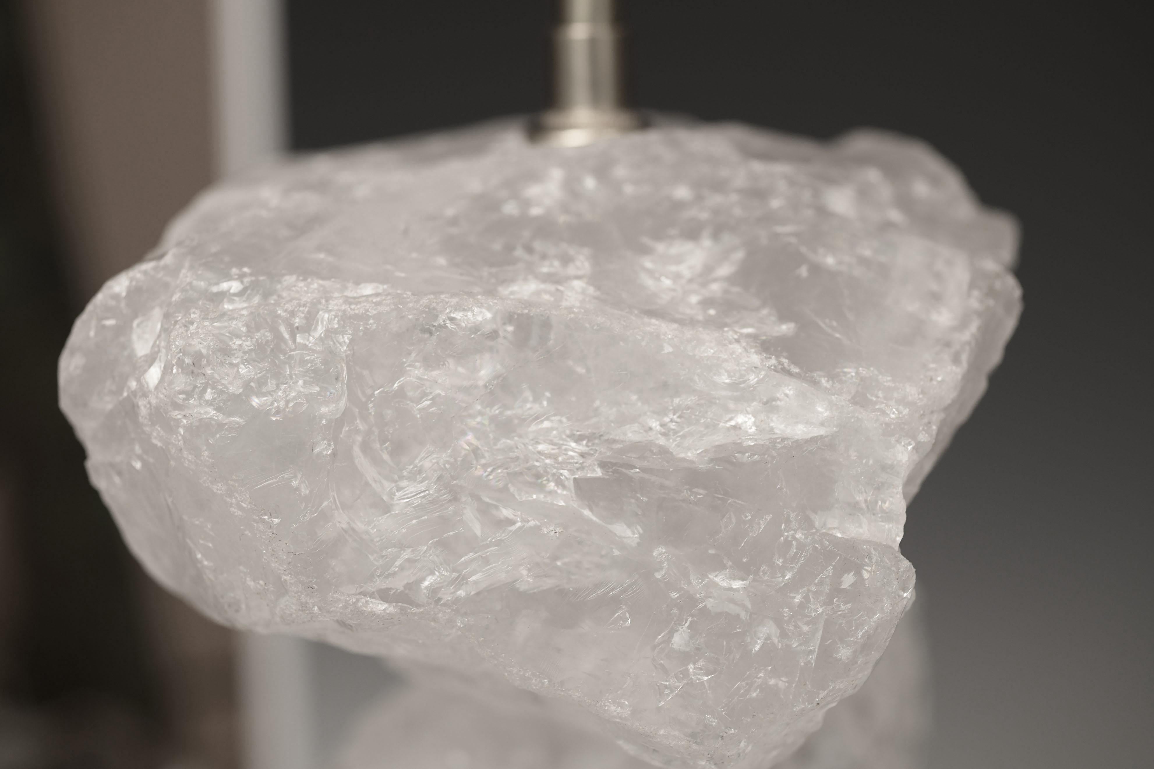 Natural Form Rock Crystal Quartz Lamps In Excellent Condition For Sale In New York, NY