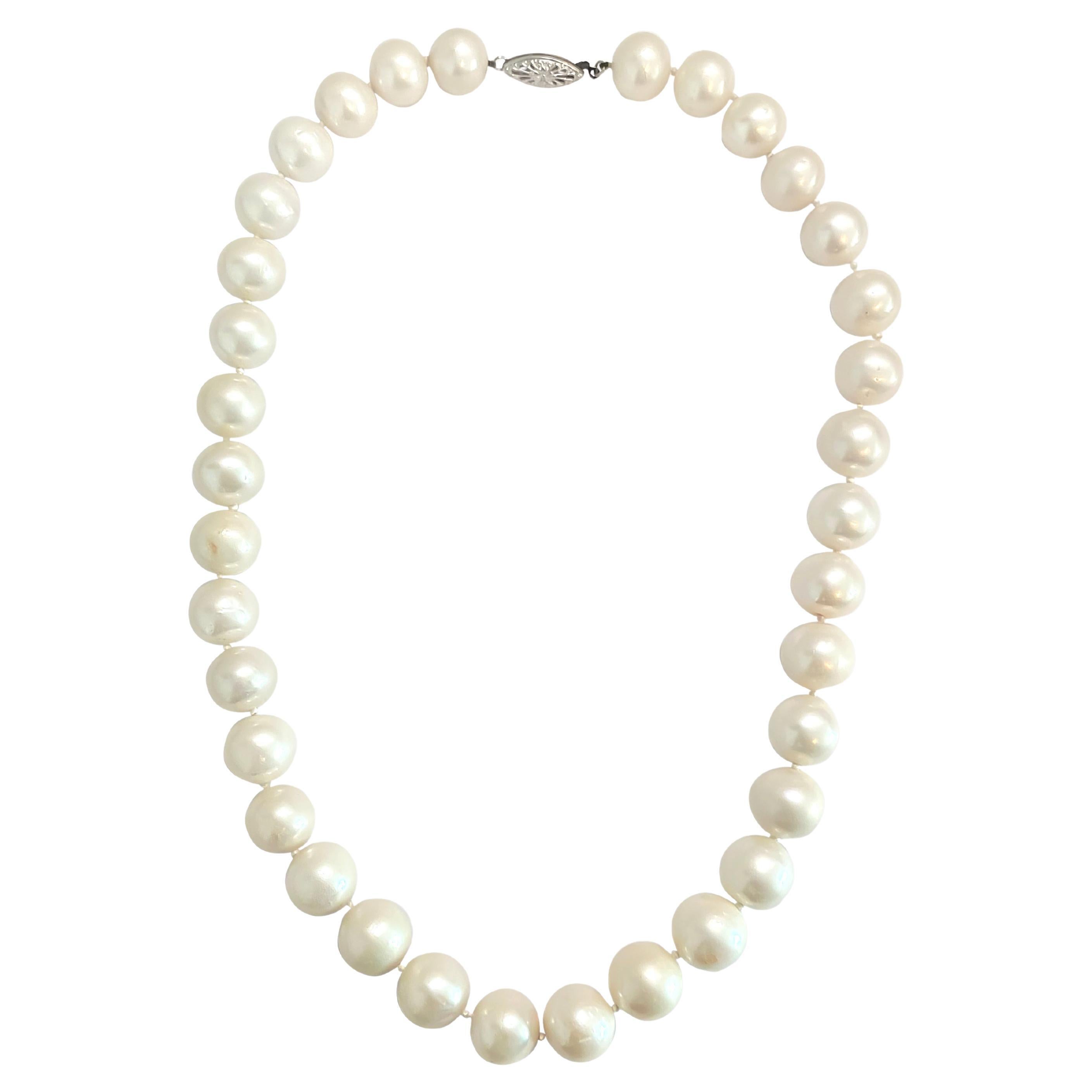 Natural Fresh Water Pearl 14K Gold Necklace