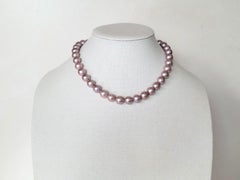 Natural Freshwater Edison Pink Pearl Necklace with 14K Gold Clasp