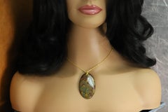 Natural Fruit Jasper Pendant Necklace Stone Jewelry (#9)