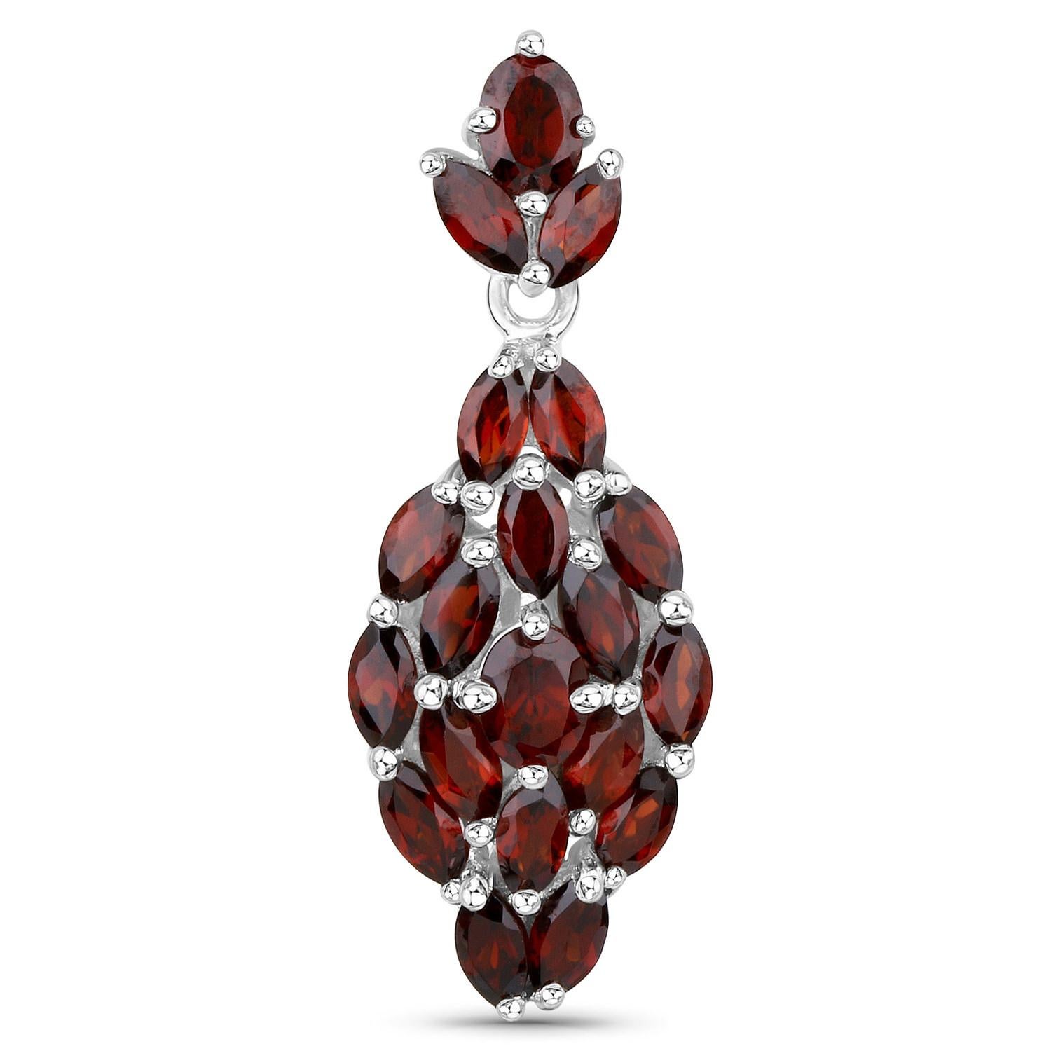 Contemporary Natural Garnet Dangle Earrings 5 Carats Total For Sale