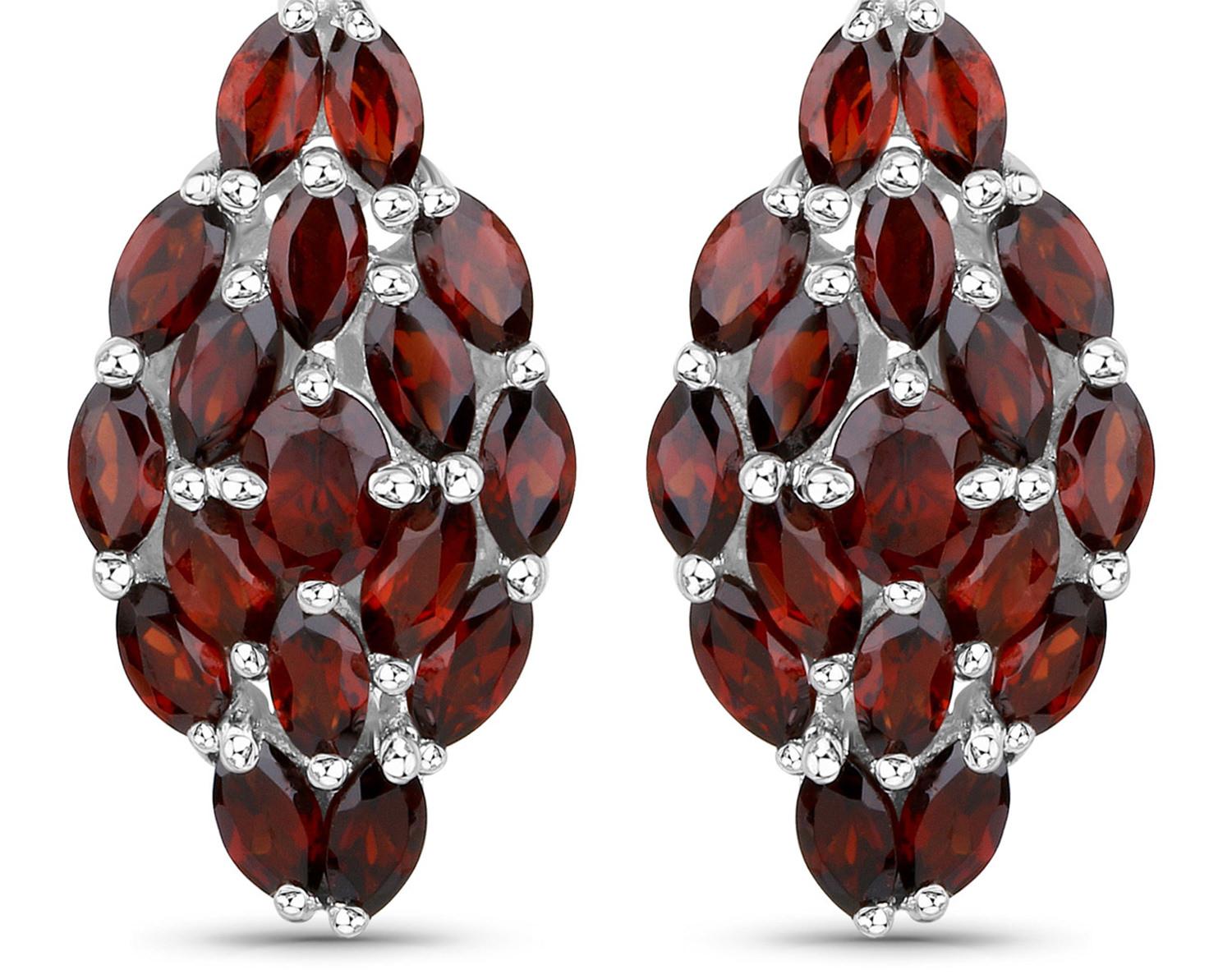 Natural Garnet Dangle Earrings 5 Carats Total In New Condition For Sale In Laguna Niguel, CA