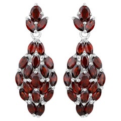 Pendientes Colgantes Granate Natural 5 Quilates Total