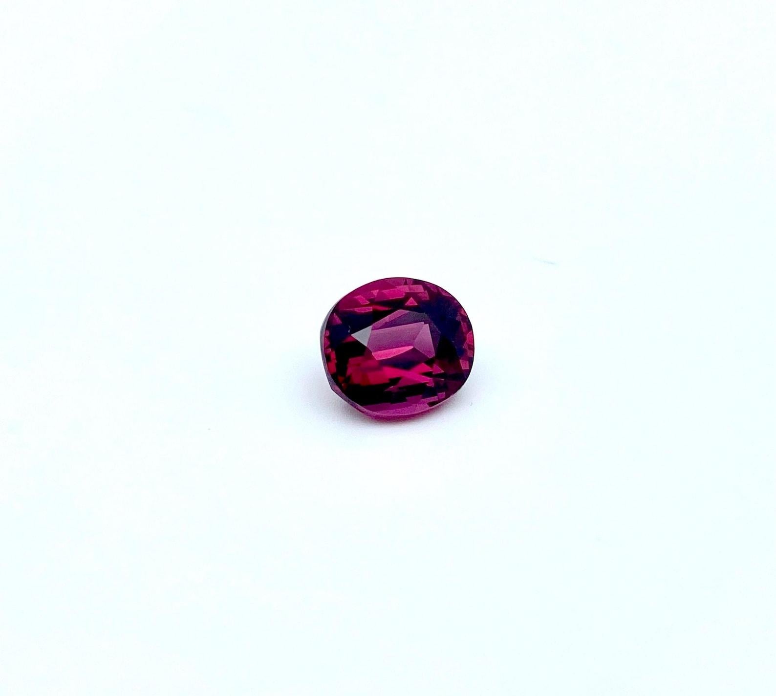 Gemma naturale di granato rodolite da 3,46 carati, taglio ovale, certificato AGL, Sri-Lanka in vendita 2