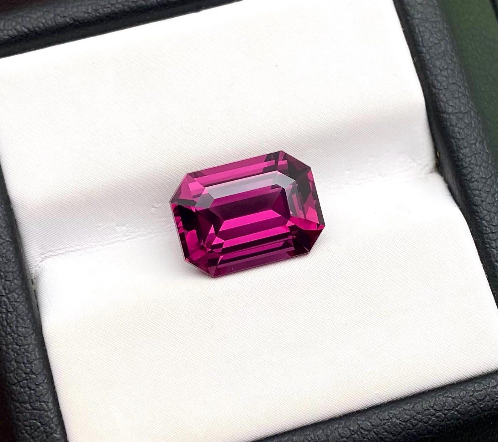 Natürlicher Granat Rhodolith hohe Qualität! loser Edelstein 5,21 Karat, Octagon-Schliff. im Angebot 5
