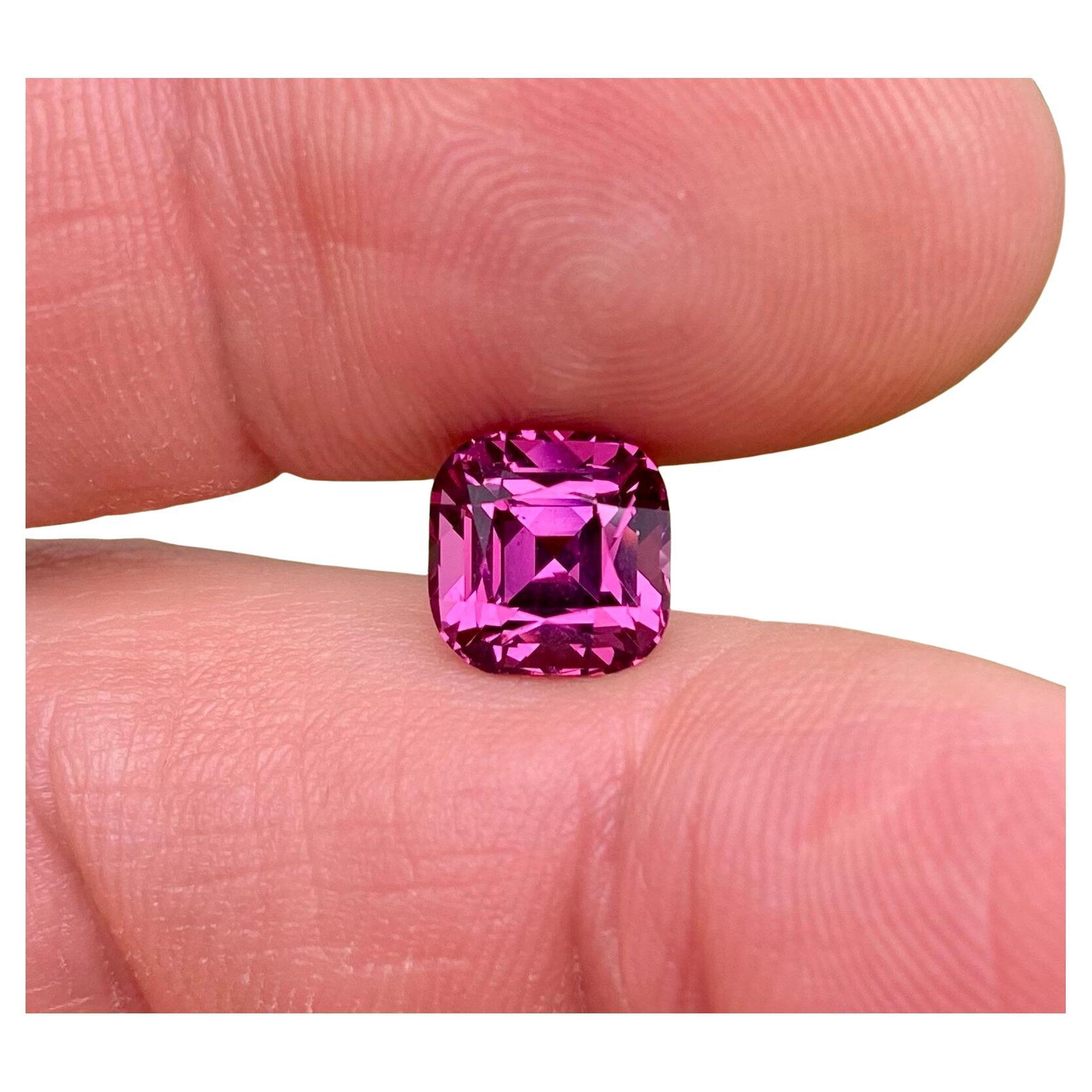 Natural Garnet Rhodolite Loose Gemstone 4.16 Ct., Cushion cut, Certificate GFCO