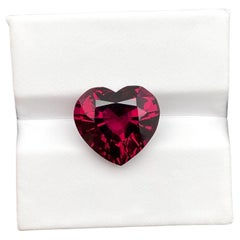 Natural Garnet Rhodolite loose gemstone 9.03 ct. Heart cut, Tanzania Certificate