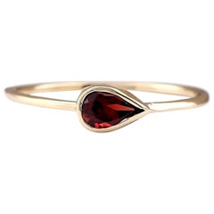 Natural Garnet Ring In 14 Karat Yellow Gold 