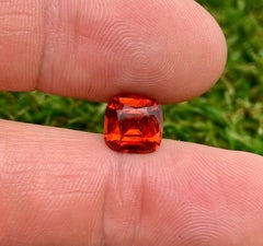 Natural Garnet Spessartite Loose Gemstone 3.93 Ct. Cushion cut, Certificate GFCO