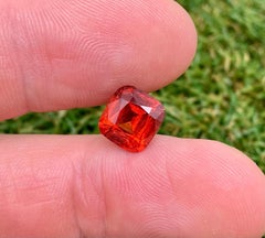 Natural Garnet Spessartite Loose Gemstone 4.91 Ct. Cushion cut, Certificate GFCO