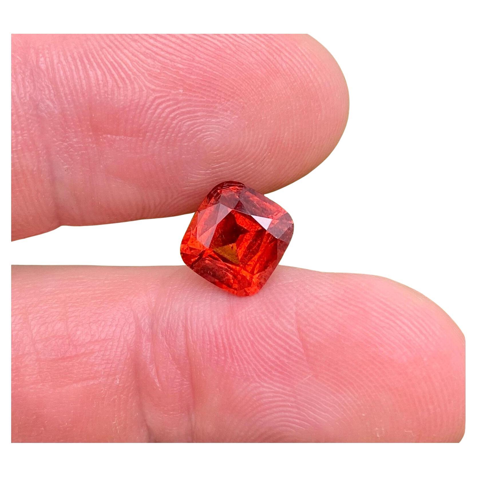 Natural Garnet Spessartite Loose Gemstone 4.91 Ct. Cushion cut, Certificate GFCO