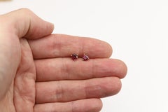 Natural Garnet Studs 14 Karat Yellow gold Earrings 5.0mm