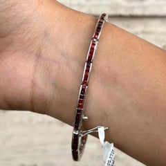 Natural Garnet Tennis Bracelet 4.98 Carats Made in 925 Sterling Silver for Her