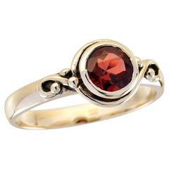 Bague solitaire de style vintage en or jaune 9 carats massif