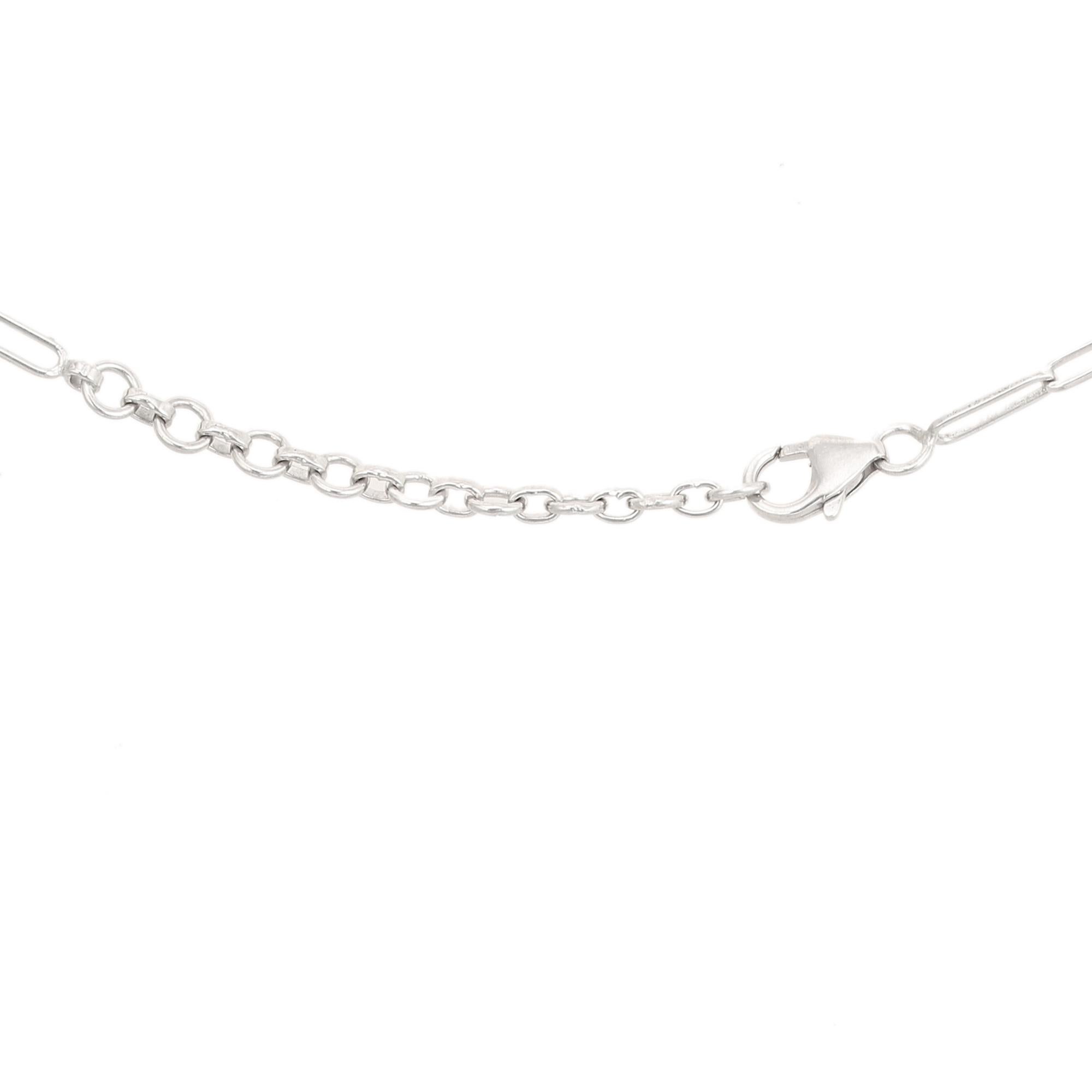 Collier ras du cou en argent 925 avec grenat naturel et zircon serti à l'aiguille pour elle en vente 1