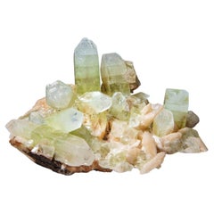 Natural Gem Green Apophyllite 
Stilbite with Golden Calcite from Jalgaon, India