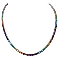 Natural Gemstone Rainbow Necklace